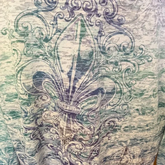 🐲🐲🐲BOGOHO🐲🐲🐲Cato Women's Long Sleeve Top with Purple and Teal Accents-22/24 - Picture 9 of 10